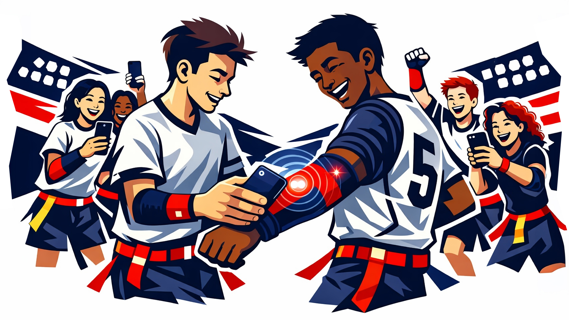 Teammates tapping sleeves to connect on ZGuards Max